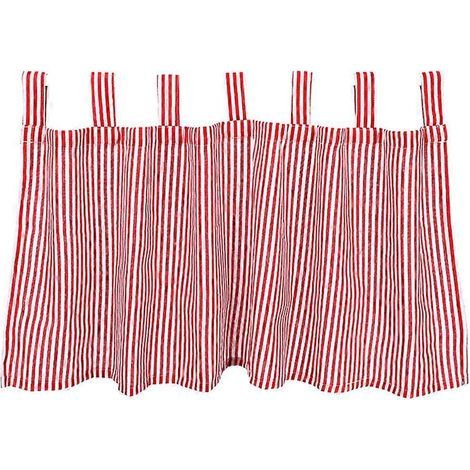 Rideau court décoratif pour salon, balcon ou fenêtre (1 pièce)-132X46CM-Red (1/3)