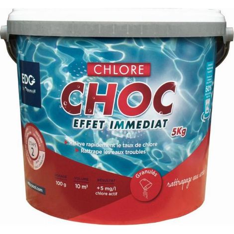 Cloro shock, granulare, secchio da 5KG, EDG, per stabilizzazione del pH - AQUALUX - 200272 (1/2)