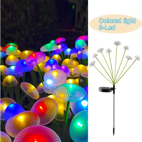 Lampe champignon méduse solaire, éclairage extérieur, lampadaire de jardin à poser au sol, idéale pour les jardins, les allées, etc. Lumière colorée (1/5)
