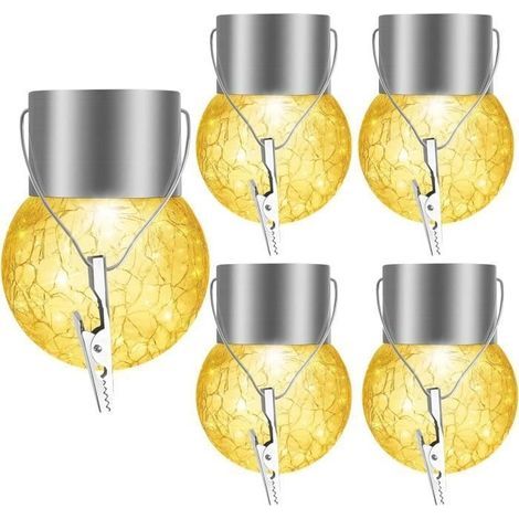 Lichterkette – Solarbetrieben – 5 Stück – LED – Warmweiß – Wasserdicht (1/4)