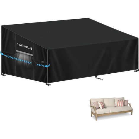 Housse de Protection pour Canapé 3 Places Housse Canape de Jardin Exterieur Bâche Étanche pour Canapé Extérieur 420D Tissu Oxford Anti UV Housses Meuble Jardin 185x85x81/61cm (1/5)