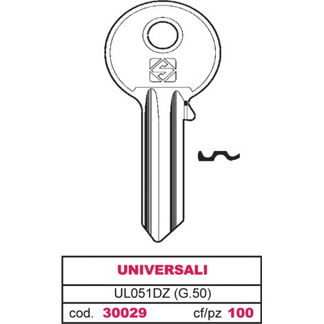 Silca CHIAVE SILKY OTTONE UL051DZ (G.VGB 0) UNIVERSALE 100.00 pz