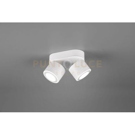 Faretti Led Barra 2 spots Orientabili Bi Emissione Luce Bianco Taurus GD Trio