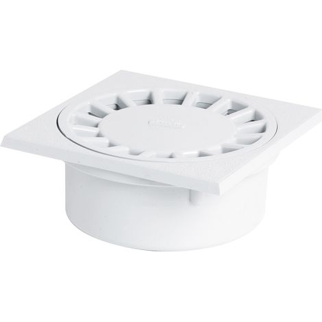 Siphon de cour 15x15cm Sorties Mâle Ø50 - Femelle Ø40/63 - Blanc - Nicoll