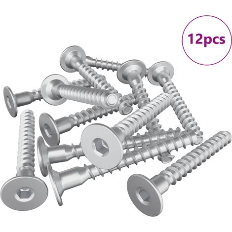 Confirmat Screws 12 pcs Silver Ø5 x 40 mm Metal vidaXL