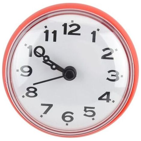 tanche Ventouse Mur Fenêtre Miroir Bain Douche Horloge Salle De Bains Accessoires Rouge (1/5)