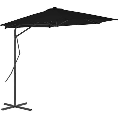 Maison Exclusive - Sonnenschirm mit Stahl-Mast 300x230 cm Schwarz (1/5)
