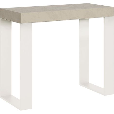 Consolle Allungabile 90-300x40x77 cm Tecno Cashmere Telaio Bianco (1/5)