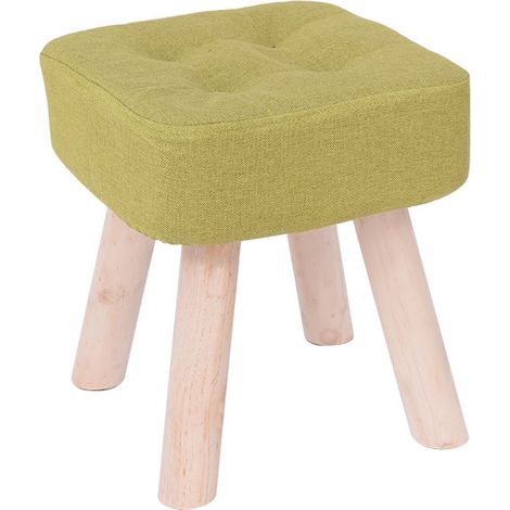 Repose-Pieds, Tabouret Bas en Bois pour Chambre à Coucher, Salon Vert (1/4)