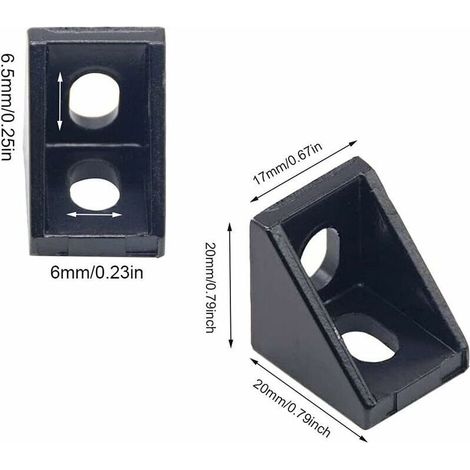 2020 pièce d'angle en aluminium Angle Code Triangle support connexion à Angle droit 30 pièces moulage sous pression Angle Code 2020 noir (1/3)