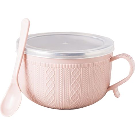 Mugs Soupe 740ml Anse Couvercle Empilable Bol Céréales Yaourt Café Bureau Cuisine Repas (1/5)