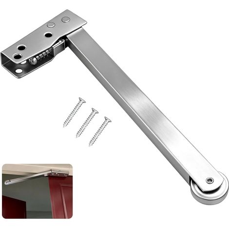 Automatic Silent Door Closer 304 Stainless Steel Adjustable Groom Spring Door with Damper and Caster for Fire Door Home Office 1 Piece Silver (1/5)