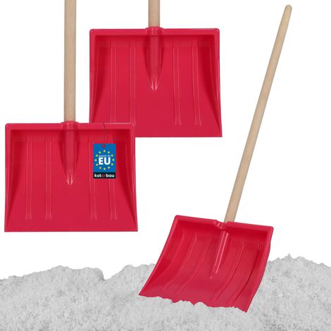 KOTARBAU® 2 pièces Pelle à Neige - plastique - 25x20 cm - Pelle Enfant - avec Manche en Bois - Ergonomique - Légère - Rose Naturel (1/5)