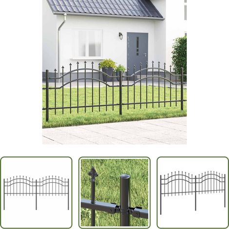 Gartenzaun Grau - Gartenzaun Grau 240 x 115 cm Pulverbeschichteter Stahl (1/5)