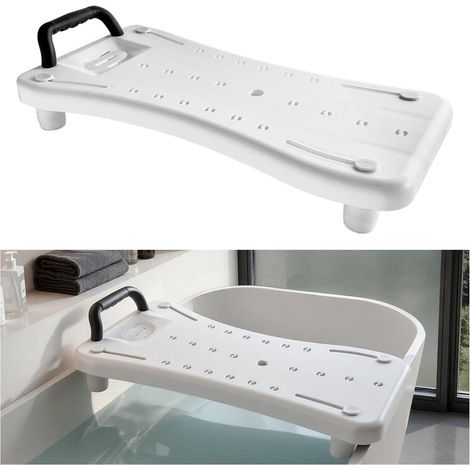 Planche de Bain Siège de Baignoire 2 en 1 Banc de Transfert Antidérapant Charge 150 kg pour Baignoire 41 à 62 cm (1/5)