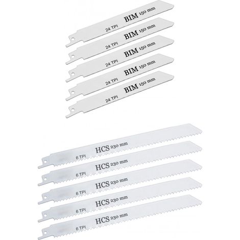 10 Säbelsägeblätter Holz Metall Kunststoff Säbelsägen Sägeblätter Set 150mm 230mm (1/3)