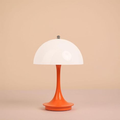 LED Champignon Petite Lampe de Table Portable USB De Charge Dimmable Tactile Nuit Lumière Chambre Lampe De Chevet Décoration,couleur orange,5 V/3 W (1800 mAh) (1/5)