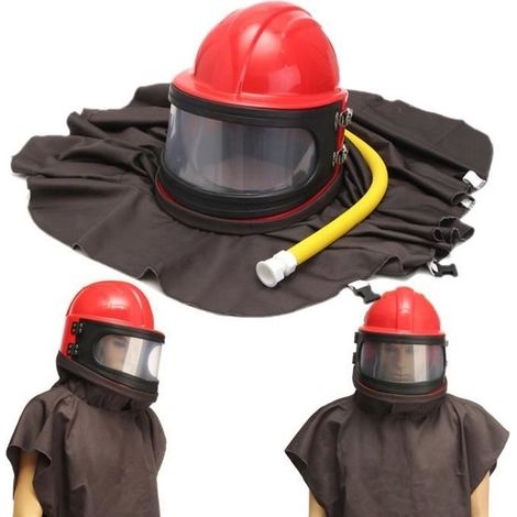NEUFU Casque Masque Protection Anti-Vent Anti-poussière Vêtement Sablage Sableuse (1/4)