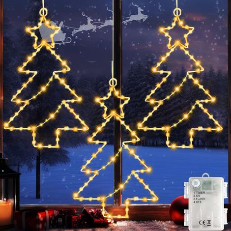 Etoile Lumineuse Noël 3 Pièces Lumière de Fenêtre de Noël (1/5)