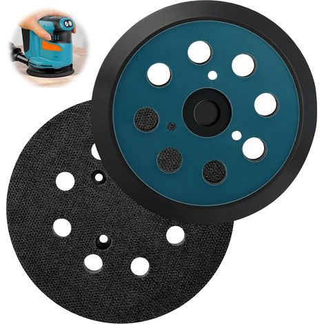 Set of 2 Sanding Plates, 125 mm Sanding Plate, 8 Holes 125 mm, for BO5031 M9204 BO5021 BO5041 for 151281-08 DW4388 390-390K Sander centric (1/5)