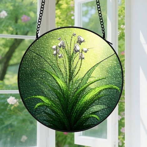 9cm Suspension en vitrail, attrape-soleil unique artistique élégant, décoration jardin maison, cadeau Fête des Mères, Noël pour femme, homme (1/5)