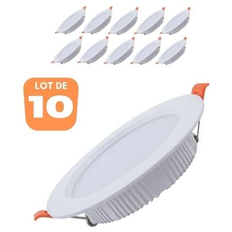 Lot de 10 spots ALEXA SMD LED rond blanc 8W 3000K