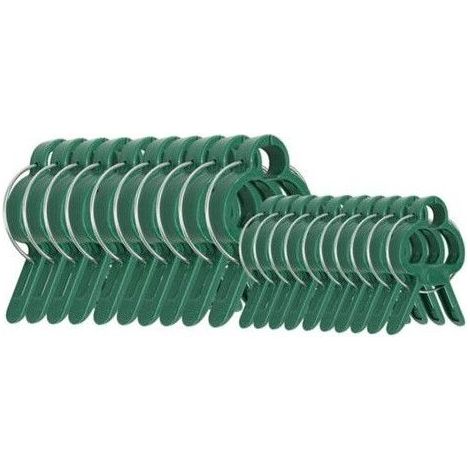 Clips de soutien pour plantes - Lot de 20 pièces - Plastique haute qualité - Fil d'acier zingué - Résistant à la rouille (1/3)