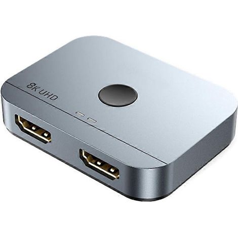 Commutateur HDMI 2.1 compatible 8K 60 Hz et 4K 120 Hz pour ordinateurs portables, PC, PS5, moniteurs, Xbox et TV. Répartiteur HD bidirectionnel 2 entrées/1 sortie. (1/5)