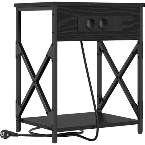 Maison Exclusive - Nachttisch Schwarz Eichen-Optik 41 x 31 x 51 c