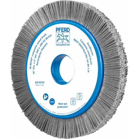 PFERD TOOLS COMPOSITE Rundbürste RBUP Ø 250x25x50,8 mm Bohrung SiC-Filament-Ø 1,14 mm Korn 80 stationär (1/5)