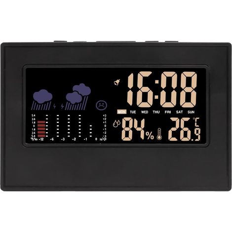Calendrier numérique intelligent coloré à affichage LED thermomètres hygromètre réveil pour la maison calendrier numérique (1/5)