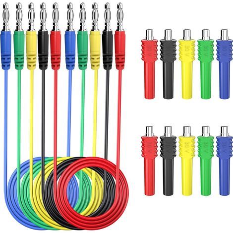 Magnetisches Prüfleitungsset, 4-mm-Bananenstecker-Prüfleitungen mit Magnetanschlüssen, 5-farbiges flexibles Jumper-Prüfleitungsset (1/5)