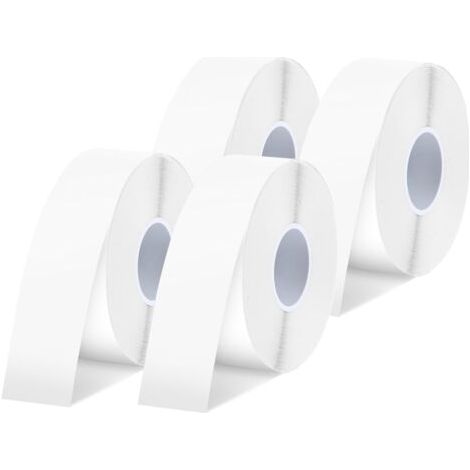 Étiquettes Autocollantes, Thermiques Étiquettes étanches convient pour la maison le bureau l'école, compatible avec les étiqueteuse E10/E16, 15 mm4 m, 4 Rouleau (Blanc) (1/5)