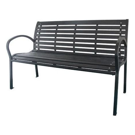 Panchina da giardino in acciaio verniciato nero 125x60xH80 cm – Modello Gaia – GDLC