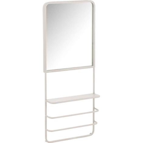 Patère Murale & Miroir Déco "Obrido" 120cm Blanc (1/2)