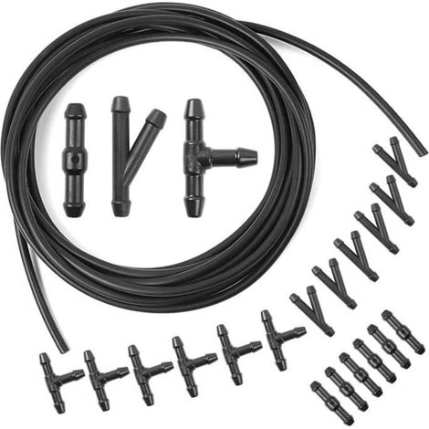 Tuyau Lave-Glace - 6 M Kit Universel avec 18 Raccords - Pour Réparation et Installation Système de Pulvérisation - 1 Pièce (1/5)