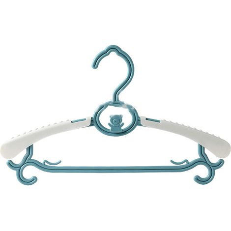 Porte-vêtements Enfant en Plastique Réglable Antidérapant Haute Résistance - Design Mignon Bleu Nordique (1/5)