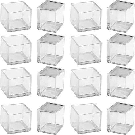 Embout de Chaise en Silicone Capuchon de Chaise Antidérapant Couvre-Pied Anti-Rayure Protection de Pied de Meuble Carré de 25 mm (Transparent) (1/5)