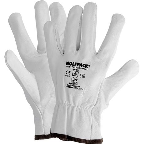 Arbeitshandschuhe aus Rindsleder, Arbeitsschutz, mechanische Risiken, Lederschutzhandschuhe. Größe 9" (Paar)