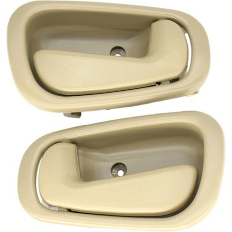1 paire. Couleur : beige. Matière : plastique. Poignées de porte intérieures de voiture, poignées de maintien, 6920. (1/4)