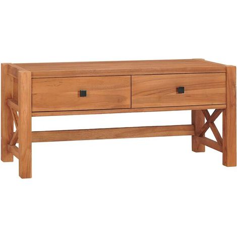 Meuble TV en Bois de Teck 100x40x45 cm (1/5)