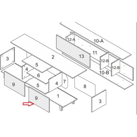 R PART 9 ANTA X PARETE ATTREZZATA ZAIKEN- 1,0 pz