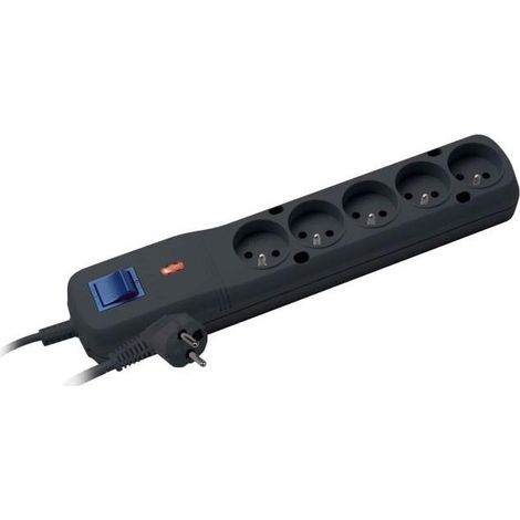 Lestar LF-530WA 5+ 2,5 m schwarze Steckdosenleiste