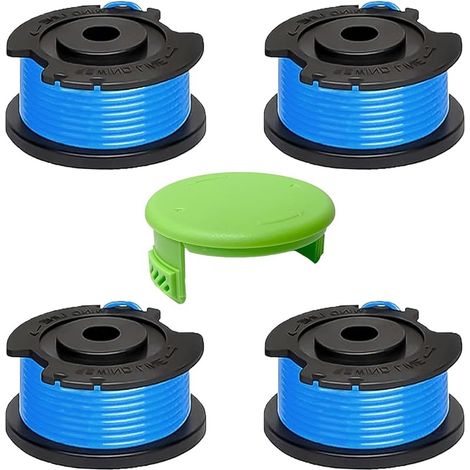4 pcs bobines fil bobine rechange pour tondeuse à gazon,pour greenworks 29252/29092,pour greenworks 18V/24V/40v/60v/80V,pour greenworks couvercle de bobine 3411546a-6(4 bobines+1caps)