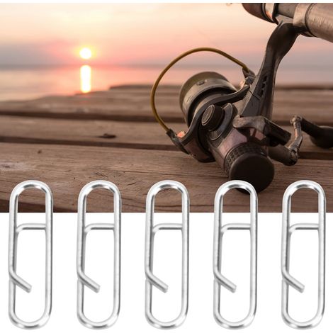 100 pièces de clips ovales en acier inoxydable pour attache rapide et robuste, accessoires de pêche. (1/5)