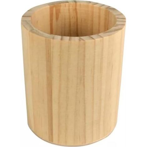 MégaCréa DIY - Pot à crayons en bois diam. 8,5 cm, haut. 10 cm (1/2)