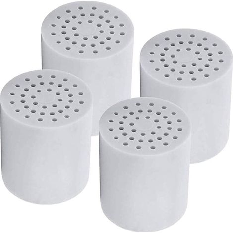 Cartouches filtrantes de douche (paquet de 4), type universel, éliminent le chlore, les micro-organismes et l'eau dure. (1/4)