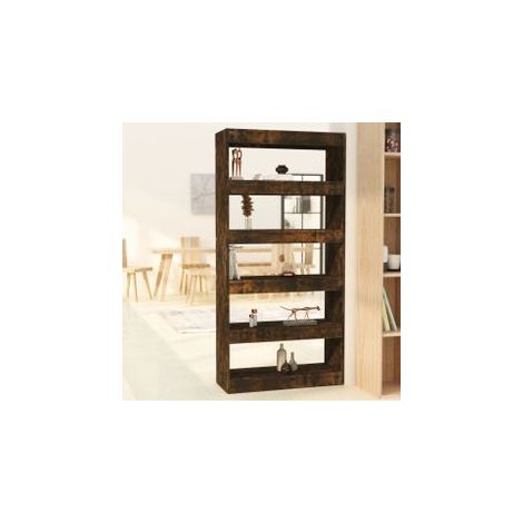 Bibliothèque-Séparateur de pièce Chêne fumé Bois d'ingénierie (1/5)