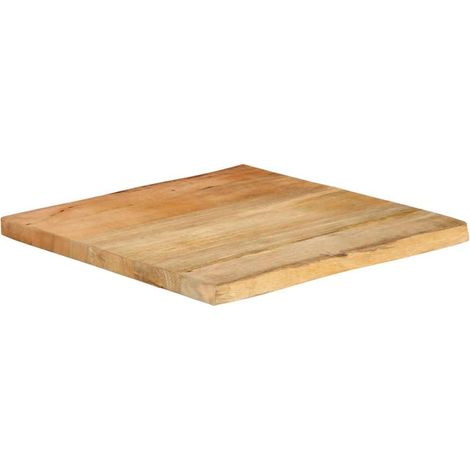 Tischplatte mit Baumkante 40x40x2,5 cm Massivholz Mango