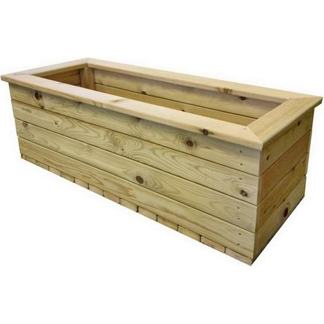 Multi Pack of 2 - Deluxe Large Trough Planter - Timber - L40 x W100 x H32 cm - Fully Assembled